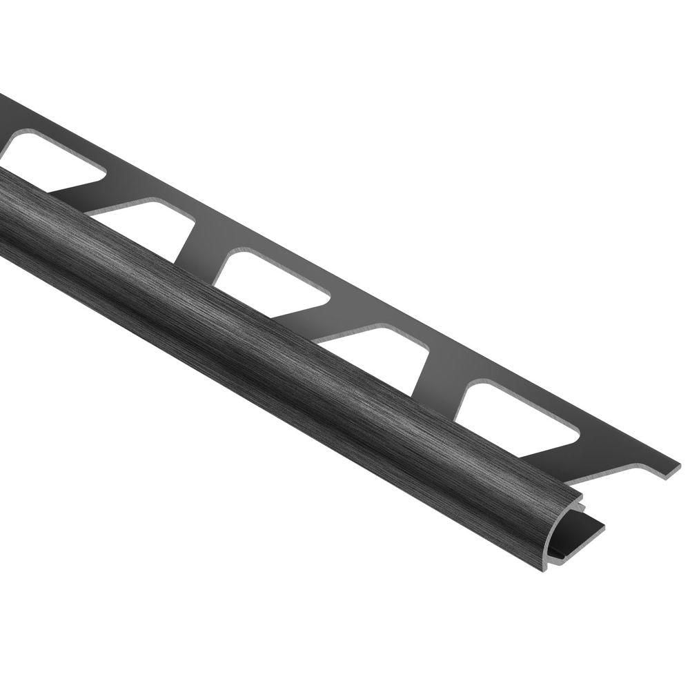 Schluter - RONDEC Profilé de bordure rond - aluminium anodisé noir brossé 5/16" (8 mm) x 8' 2-1/2"