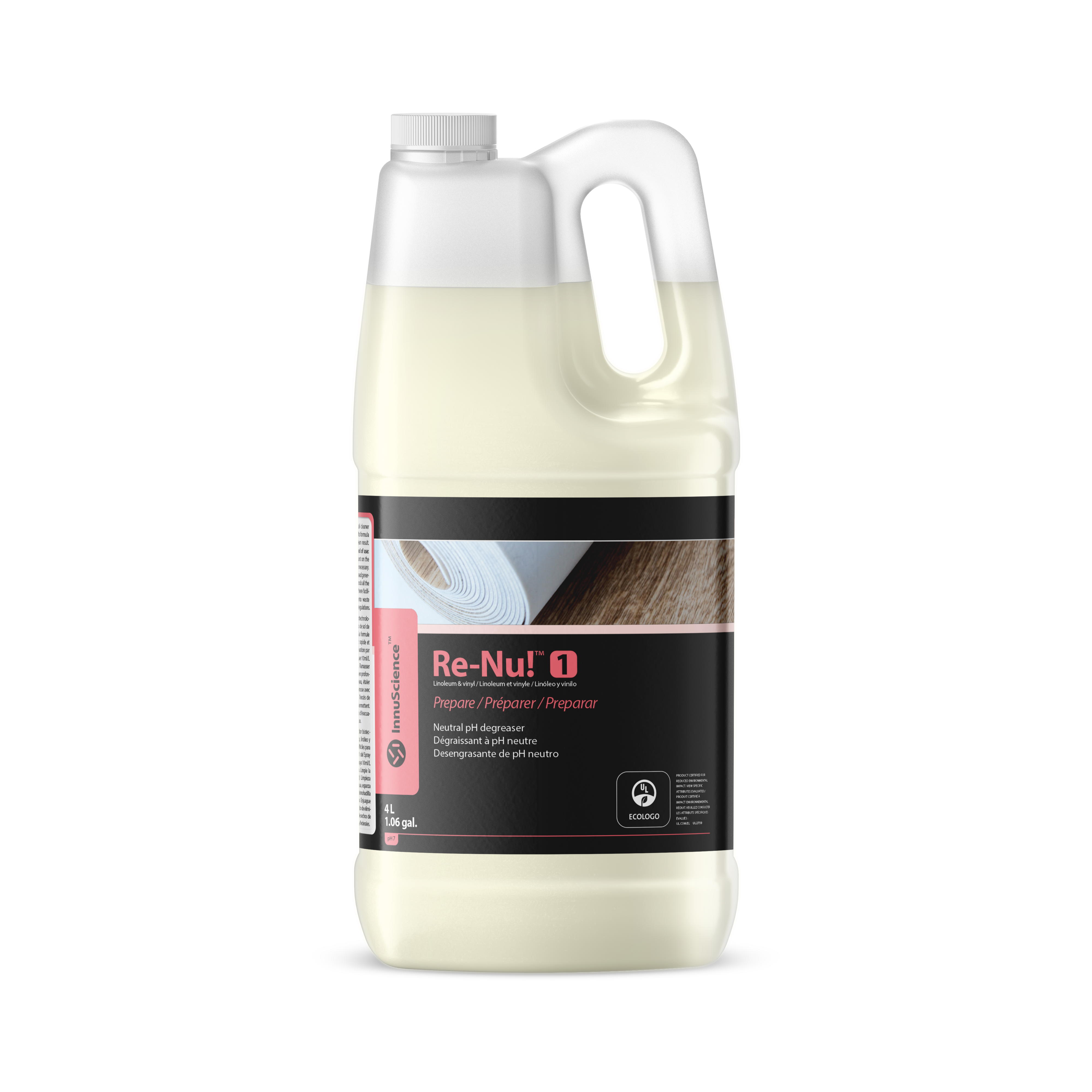 InnuScience - Nettoyant dégraissant pour planchers vinyles Re-Nu 1 - 4 L