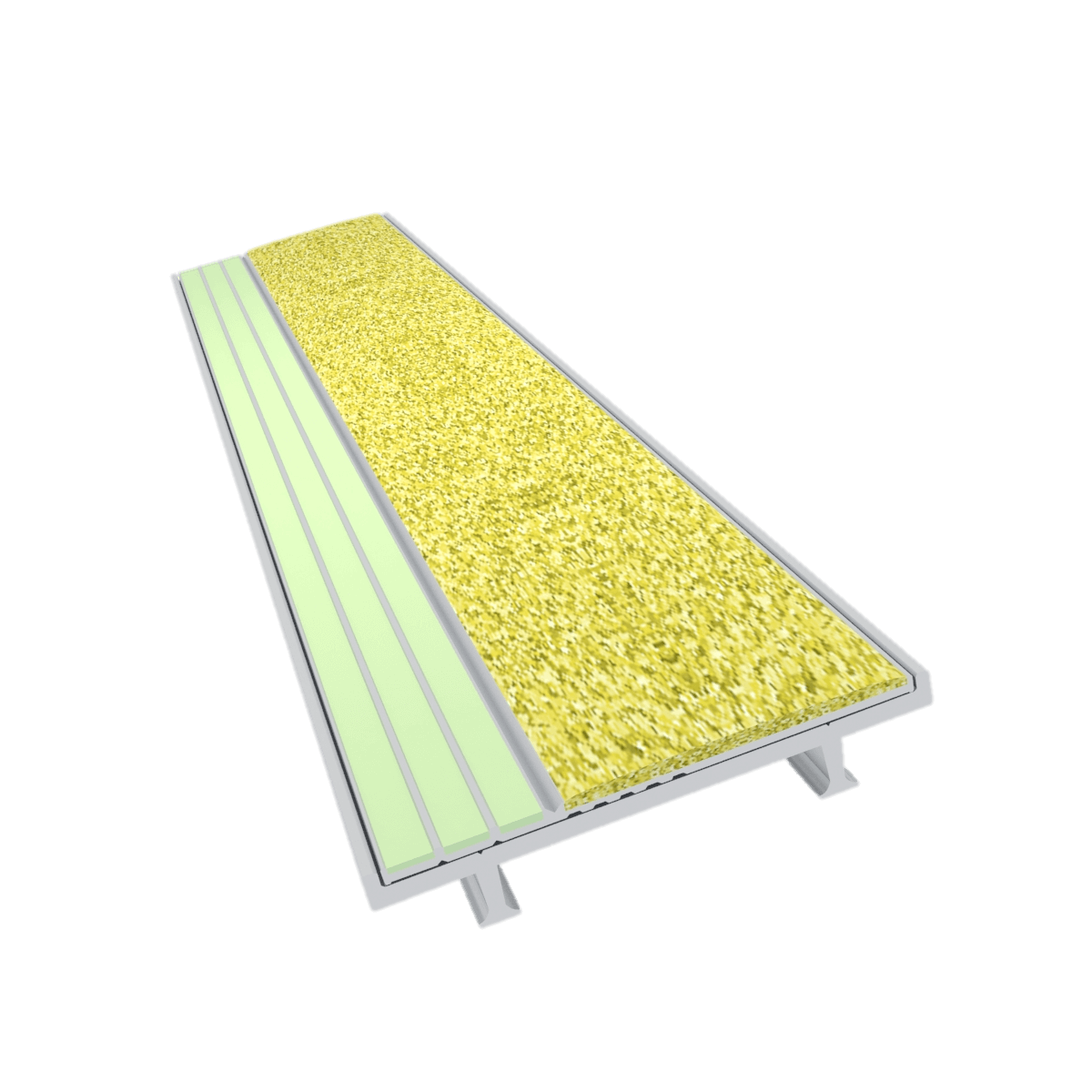 Kinesik - Ecoglo S1-E30 Nez de marche photoluminescent à encastrer avec bande antidérapante jaune 2.1" (vendu en pied linéaire)