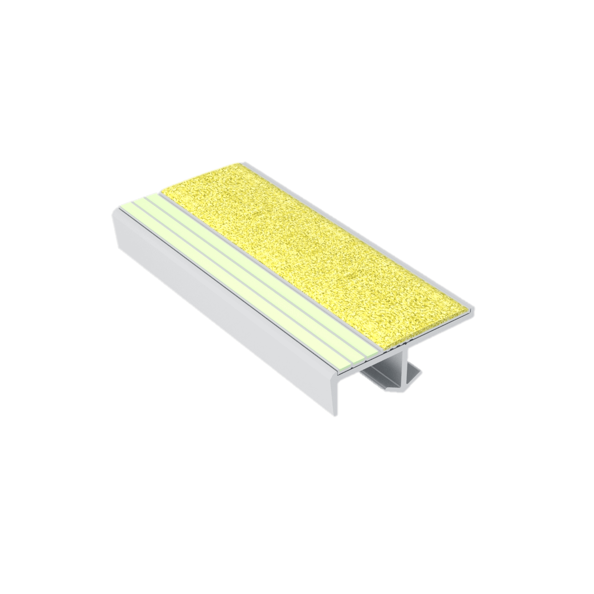 Kinesik - Ecoglo S2-E30 Nez de marche photoluminescent à encastrer avec bande antidérapante jaune 2.2" (vendu en pied linéaire)