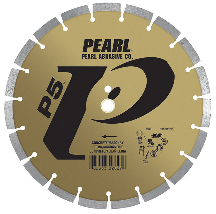 Pearl Abrasive - Lame de scie à béton avec segments diamantés P5 14"