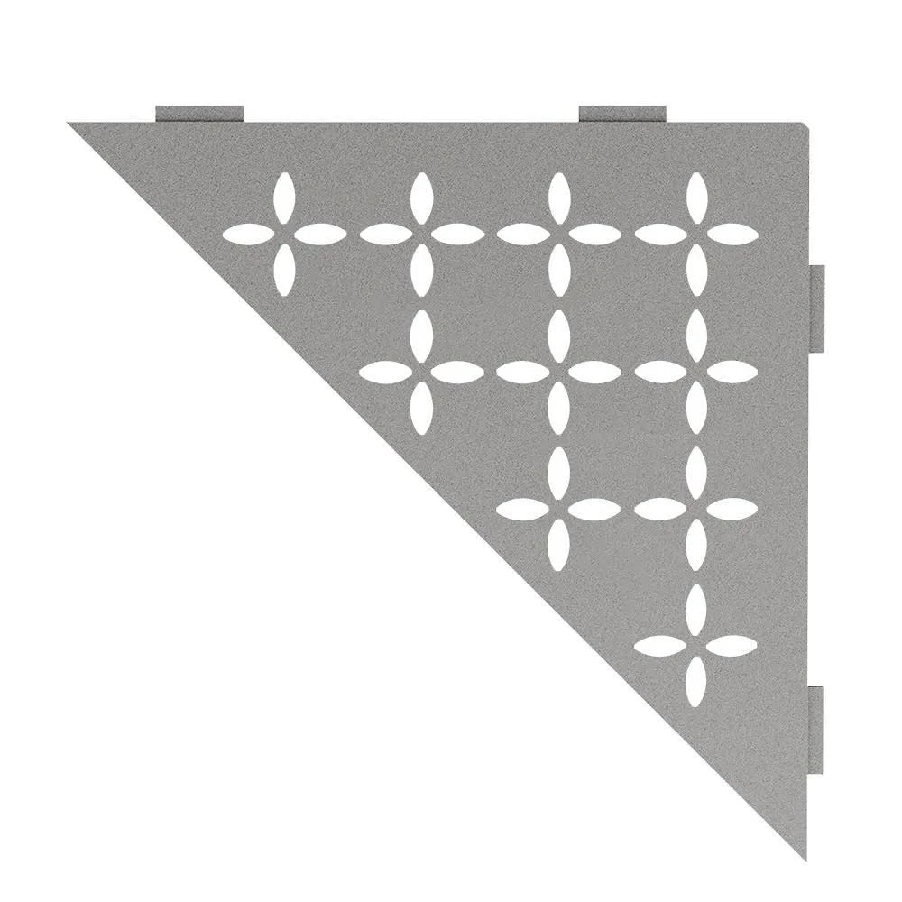 Schluter SHELF-E Étagère de coin triangulaire modèle Floral - aluminium gris pierre ||SES1D5TSSG