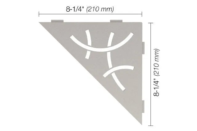 Schluter SHELF-E Étagère de coin triangulaire modèle Curve - aluminium grège ||SES1D6TSBG