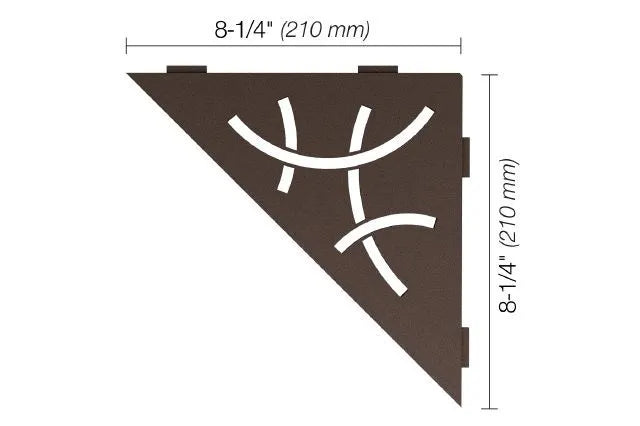 Schluter SHELF-E Curve model triangular corner shelf - bronze aluminum ||SES1D6TSOB