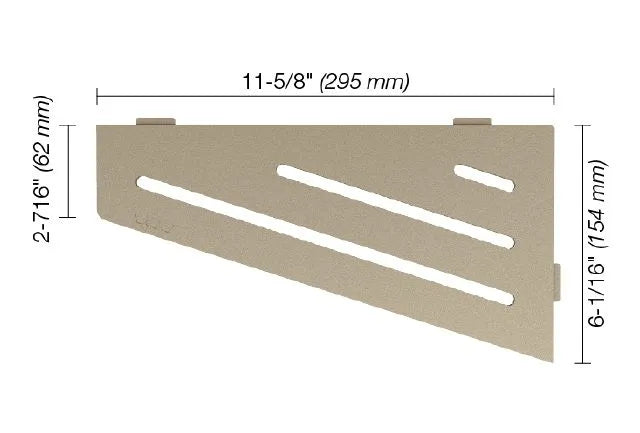 SES3D10TSC - Schluter SHELF-E Wave model quadrilateral corner shelf - cream aluminum