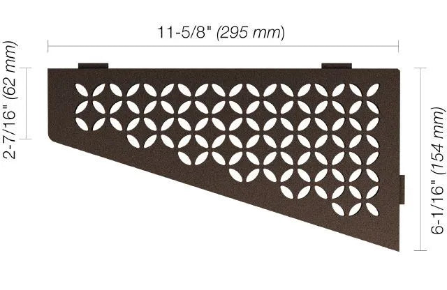SES3D5TSOB - Schluter SHELF-E Quadrilateral corner shelf Floral model - bronze aluminum