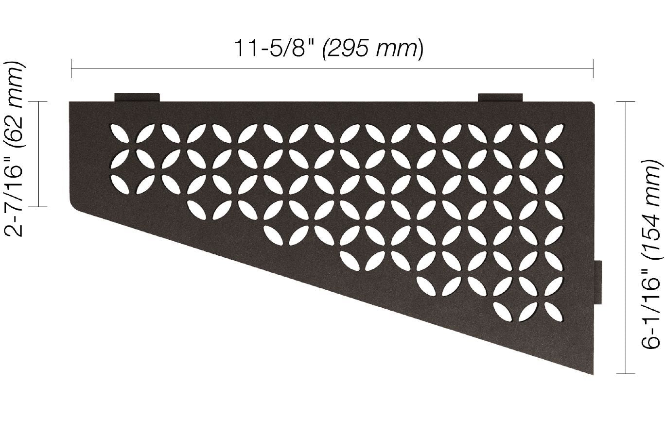 Schluter - SHELF-E Étagère de coin quadrilatérale modèle Floral aluminium anthracite foncé