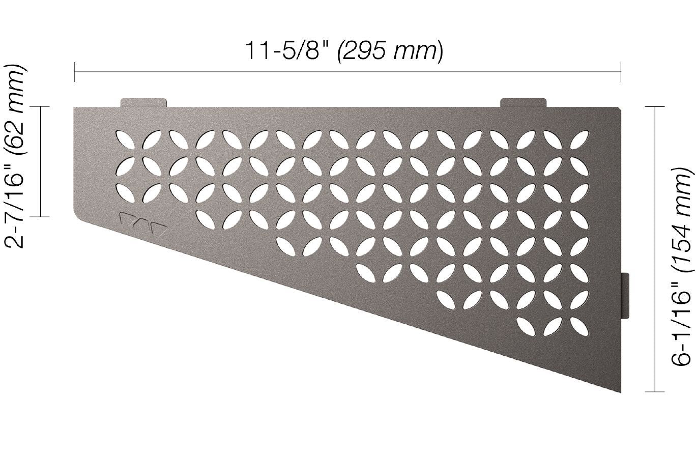 Schluter - SHELF-E Étagère de coin quadrilatérale modèle Floral aluminium étain