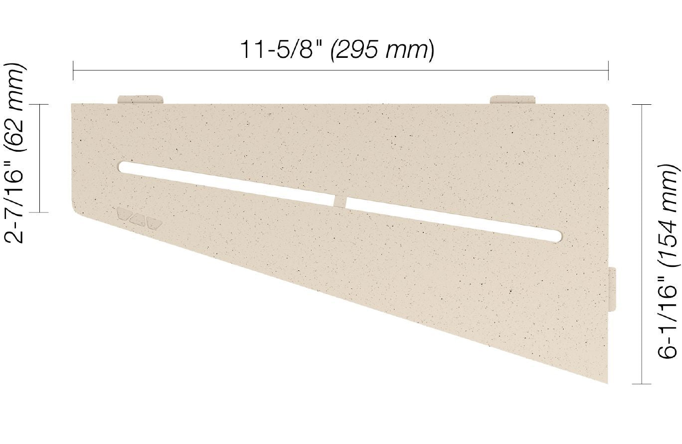Schluter - SHELF-E Étagère de coin quadrilatérale modèle Pure aluminium ivoire
