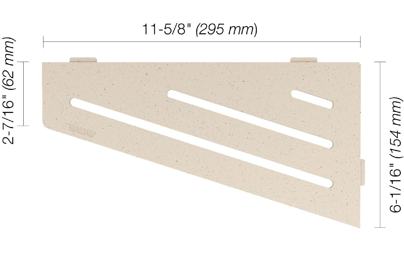 Schluter - SHELF-E Étagère de coin quadrilatérale modèle Wave aluminium ivoire