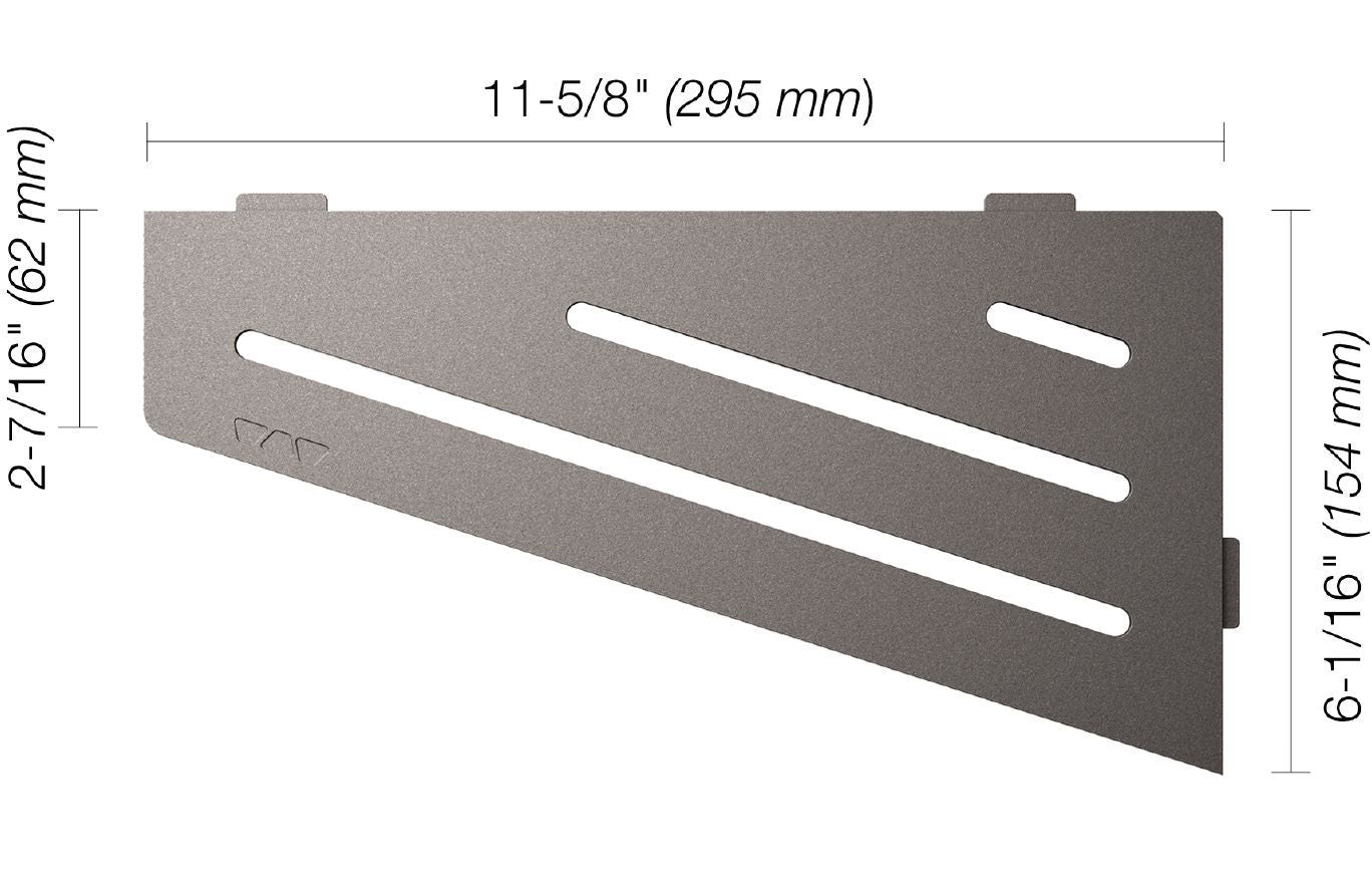 Schluter - SHELF-E Étagère de coin quadrilatérale modèle Wave aluminium étain