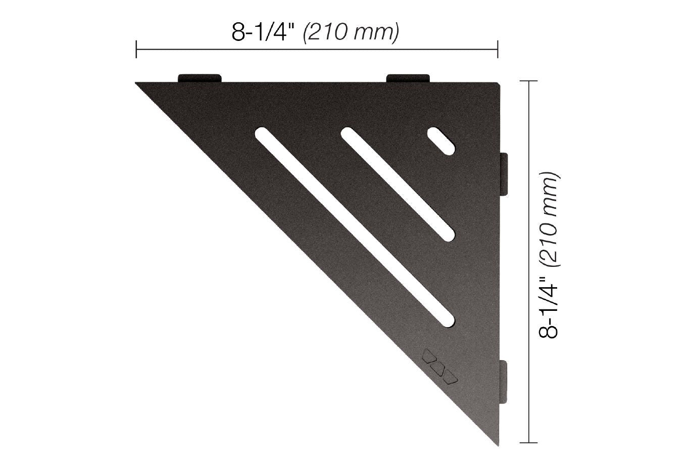 Schluter - SHELF-E Étagère de coin triangulaire modèle Wave aluminium anthracite foncé