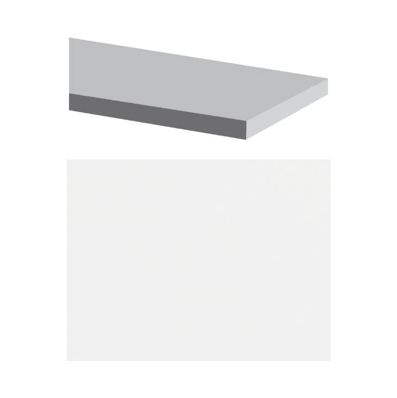 Fusion - Super White 6" x 108" - 15.9 mm - Cadre de douche en pierre artificielle polie ||SJSW-108