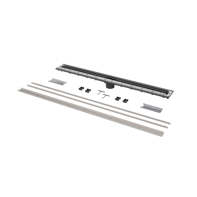 Oatey - Kit de drain de douche linéaire 40" à 48" Kit QuickDrain ShowerLine PVC 2” avec couvercle à encastrer en acier inoxydable brossé 48"