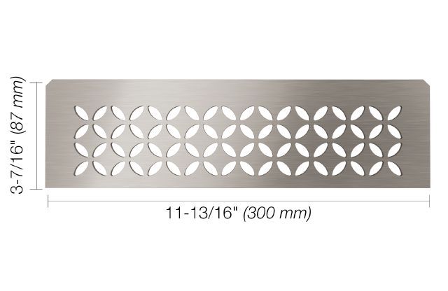 Schluter - SHELF-N Étagère rectangulaire pour niche modèle Floral - acier inoxydable (V2) brossé ||SNS1D5EB