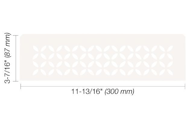 Schluter - SHELF-N Étagère rectangulaire pour niche modèle Floral - aluminium blanc mat ||SNS1D5MBW