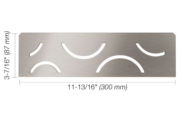 Schluter - SHELF-N Étagère rectangulaire pour niche modèle Curve - acier inoxydable (V2) brossé ||SNS1D6EB