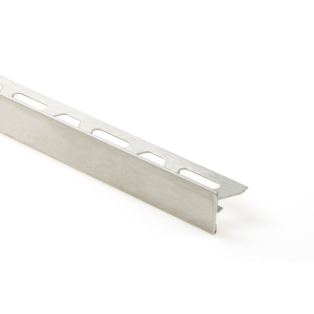 Schluter - SCHIENE-STEP Profilé de bordure de marche/mur - acier inoxydable (V2) brossé 1/4" (6 mm) x 8' 2-1/2" avec ailette verticale de 7/16"