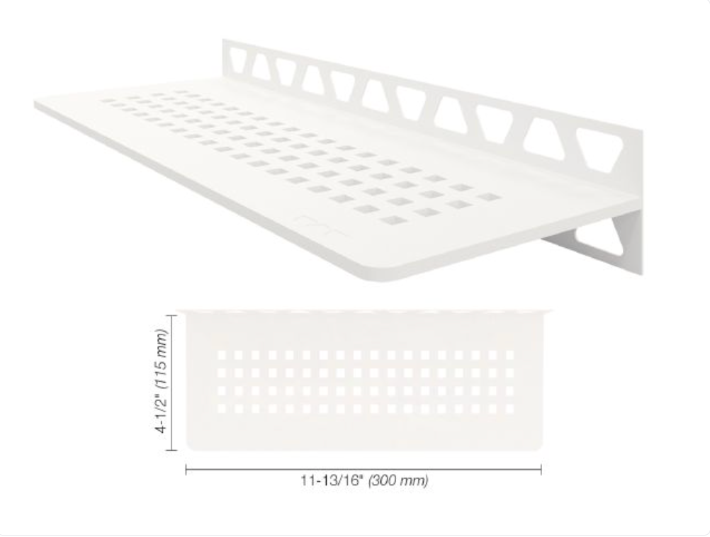 Schluter SHELF-W Étagère mural rectangulaire Square Design - aluminium blanc mat ||SWS1D3MBW
