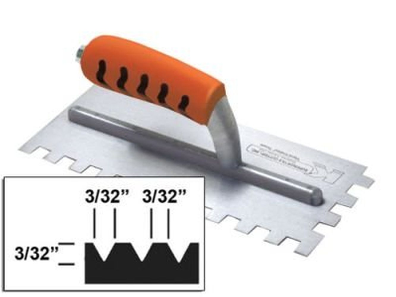 Kraft Tool - Flat-Top V-Notch Trowel 3/32x3/32x3/32