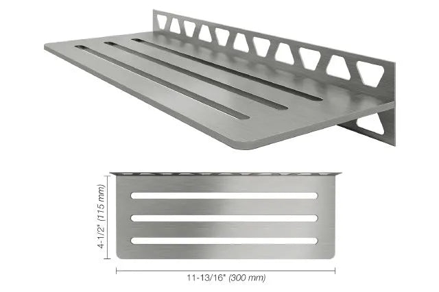 Schluter SHELF-W Étagère mural rectangulaire Wave Design - acier inoxydable (V2) brossé ||SWS1D10EB