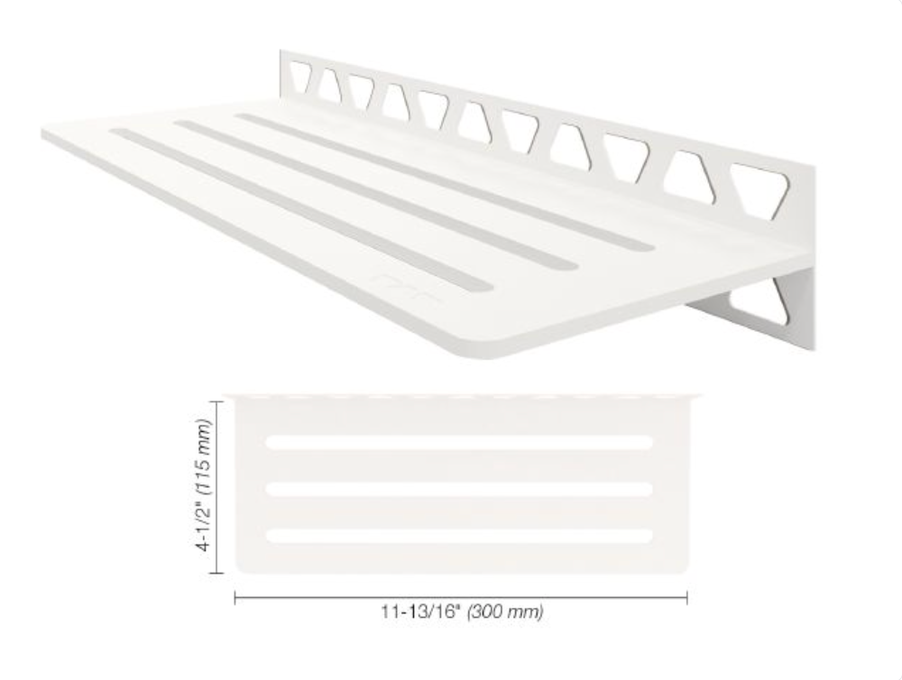 Schluter SHELF-W Étagère mural rectangulaire Wave Design - aluminium blanc mat ||SWS1D10MBW
