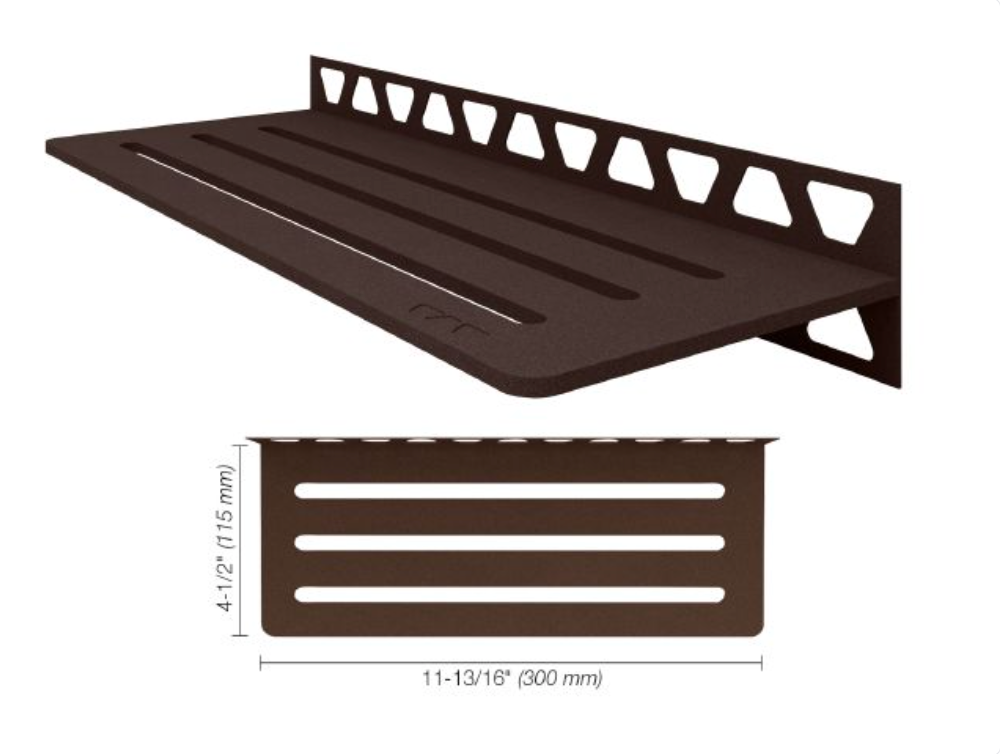 Schluter SHELF-W Étagère mural rectangulaire Wave Design - aluminium bronze ||SWS1D10TSOB