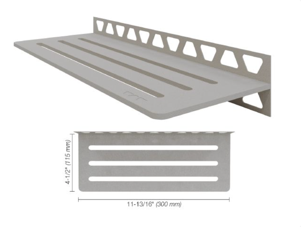 Schluter SHELF-W Étagère mural rectangulaire Wave Design - aluminium gris pierre ||SWS1D10TSSG