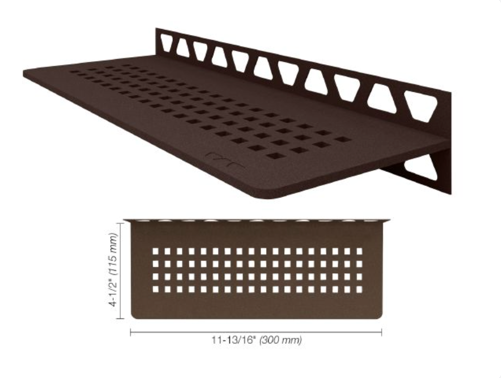 Schluter SHELF-W Étagère mural rectangulaire Square Design - aluminium bronze ||SWS1D3TSOB