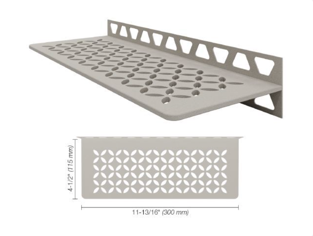 Schluter SHELF-W Étagère mural rectangulaire Floral Design - aluminium grège ||SWS1D5TSBG