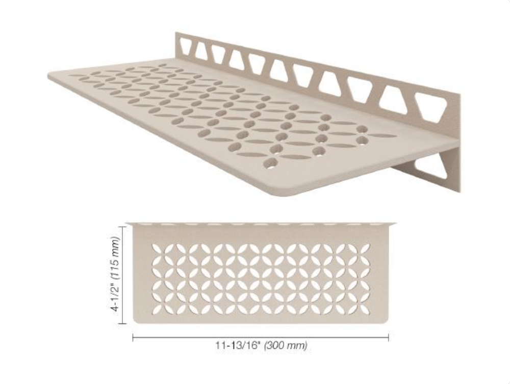 Schluter SHELF-W Étagère mural rectangulaire Floral Design - aluminium crème ||SWS1D5TSC