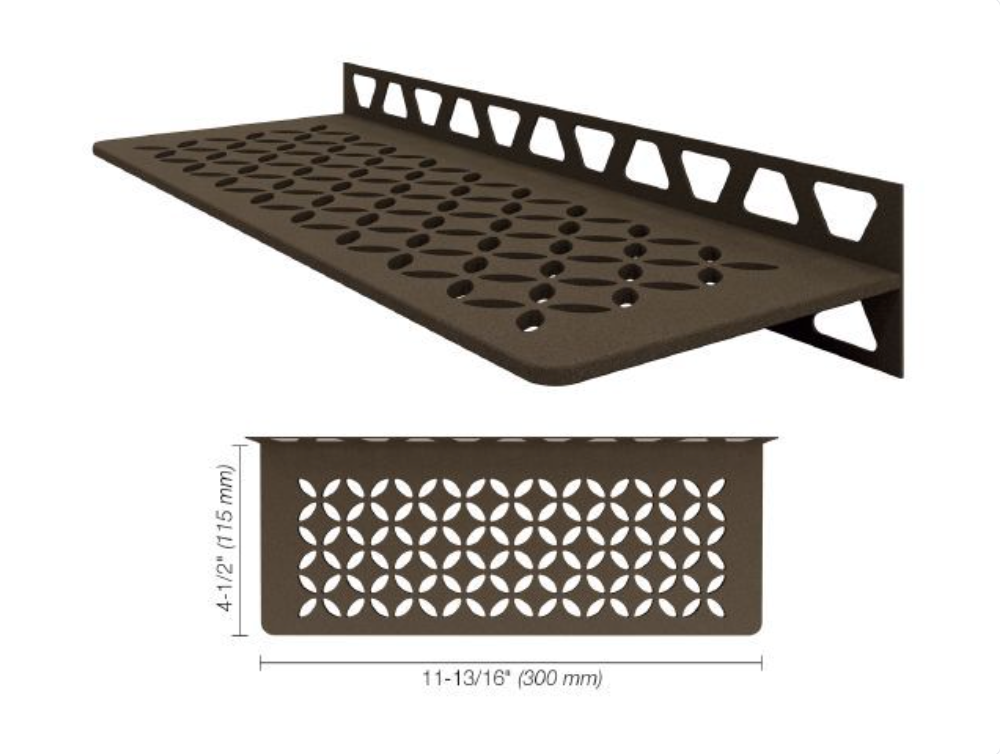 Schluter SHELF-W Étagère mural rectangulaire Floral Design - aluminium bronze ||SWS1D5TSOB