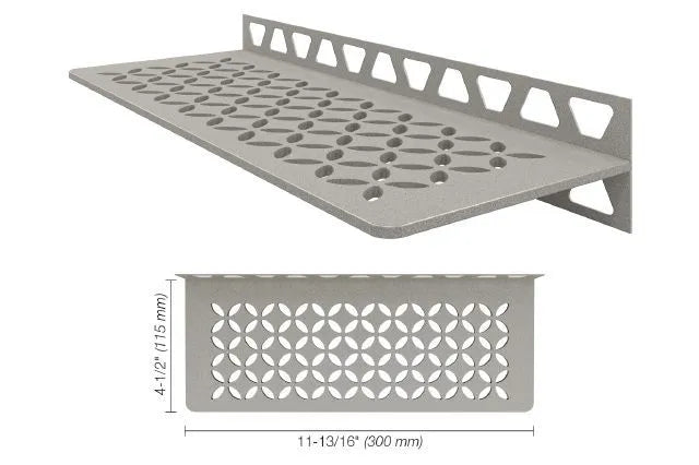 Schluter SHELF-W Étagère mural rectangulaire Floral Design - aluminium gris pierre ||SWS1D5TSSG
