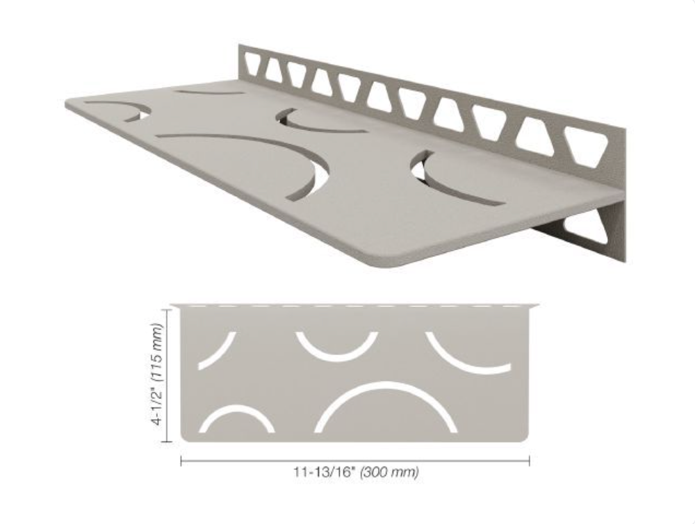 Schluter SHELF-W Étagère mural rectangulaire Curve Design - aluminium grège ||SWS1D6TSBG