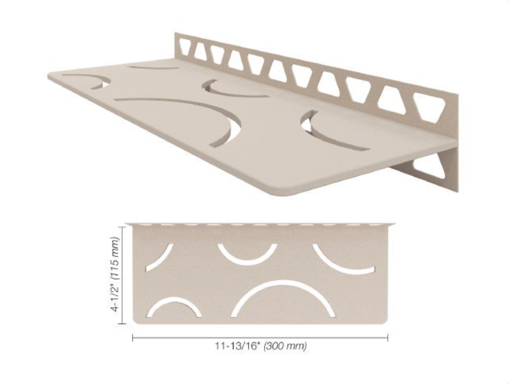 Schluter SHELF-W Étagère mural rectangulaire Curve Design - aluminium crème ||SWS1D6TSC