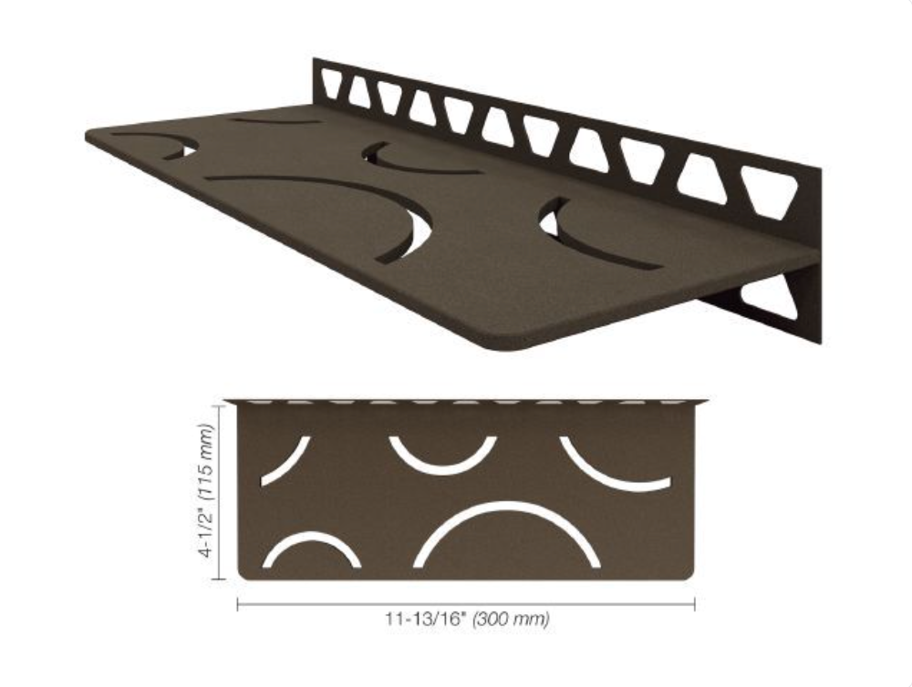 Schluter SHELF-W Étagère mural rectangulaire Curve Design - aluminium bronze ||SWS1D6TSOB