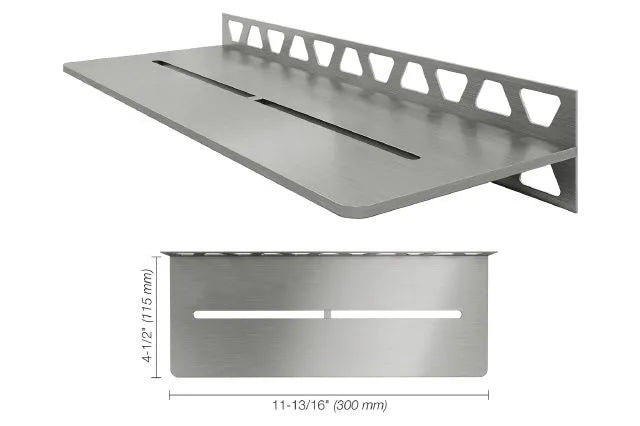 Schluter SHELF-W Étagère mural rectangulaire Pure Design - acier inoxydable (V2) brossé ||SWS1D7EB