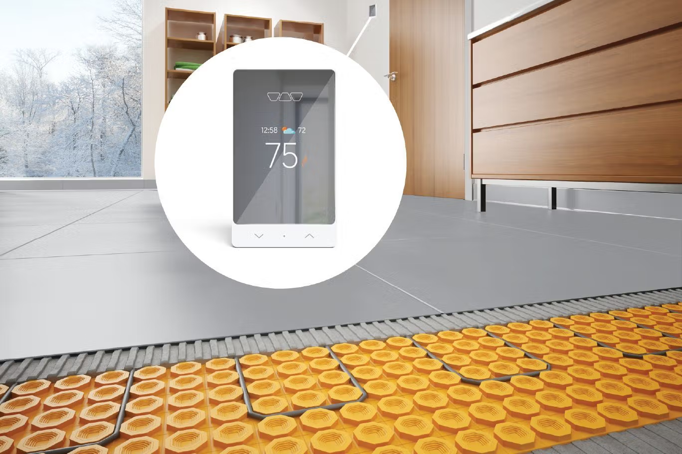 Schluter - Bright White - DITRA-HEAT-E-RS1 Smart WiFi Thermostat ||DHERT105/BW