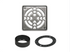 Acier inoxydable (V2) 4" - Schluter KERDI-DRAIN Ensemble de grille carrée Classic ||KD4GRKE
