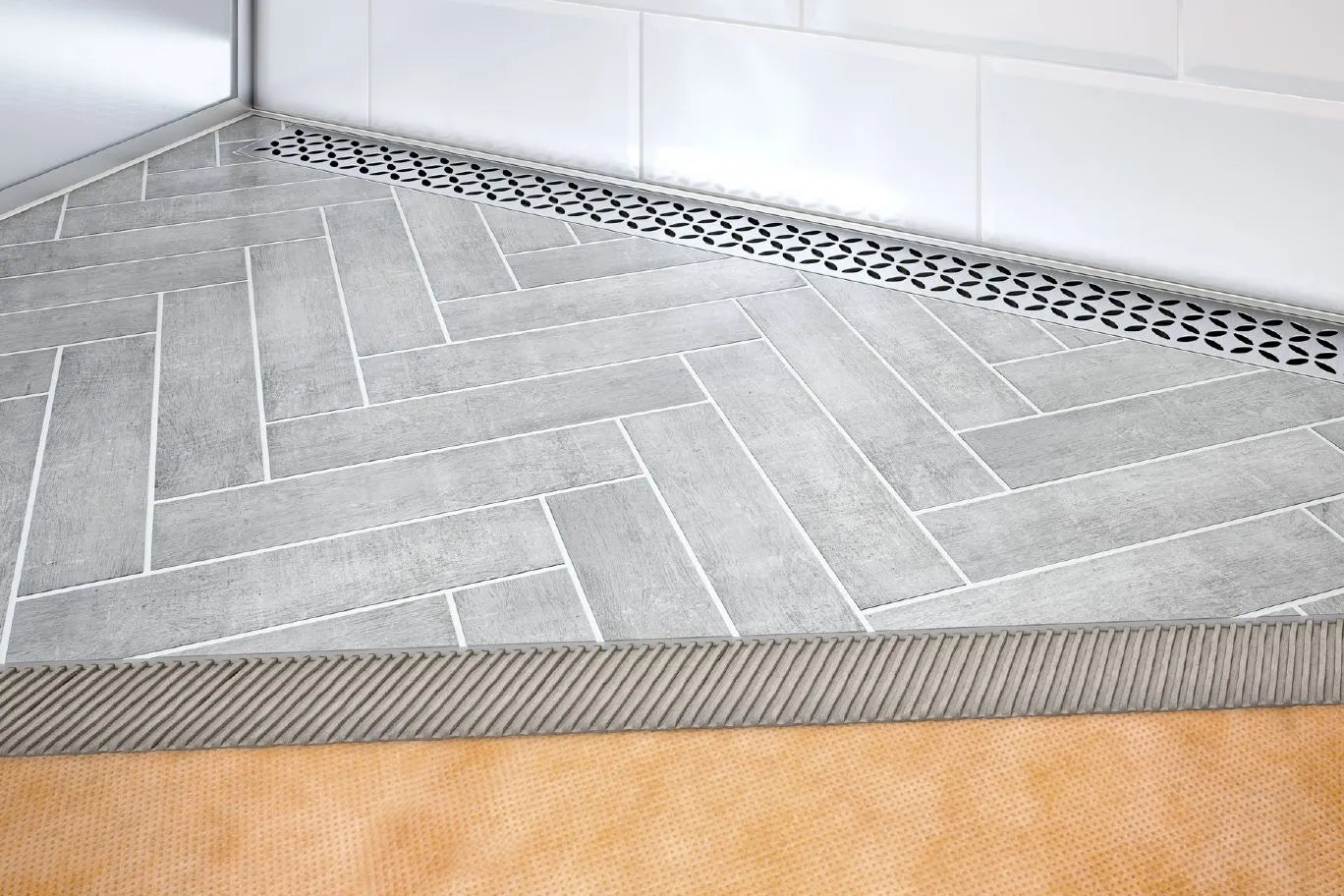 2-5/16" x 36" x 72" - Schluter KERDI-SHOWER-LT Prefabricated Sloped Shower Base with Side Outlet Position|| KSLT9151830S