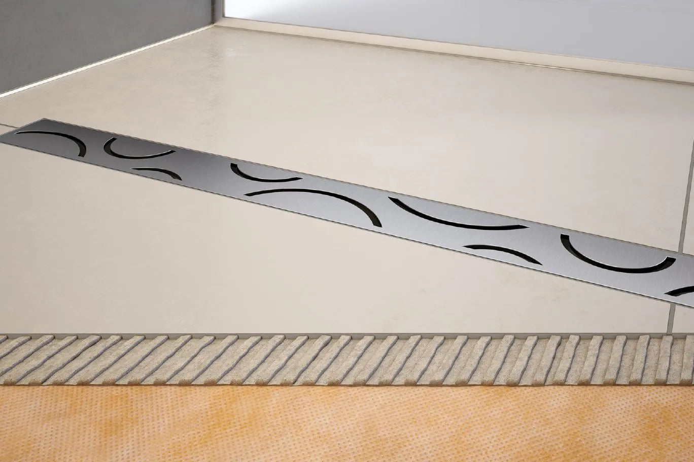 2-5/16" x 36" x 72" - Schluter KERDI-SHOWER-LT Prefabricated Sloped Shower Base with Side Outlet Position|| KSLT9151830S