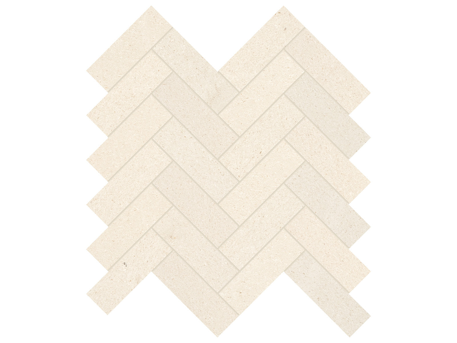 Anatolia - Serene Ivory - Mosaïque à chevrons de calcaire, fini adouci 3,3 x 10 cm (1,25 x 4 po)