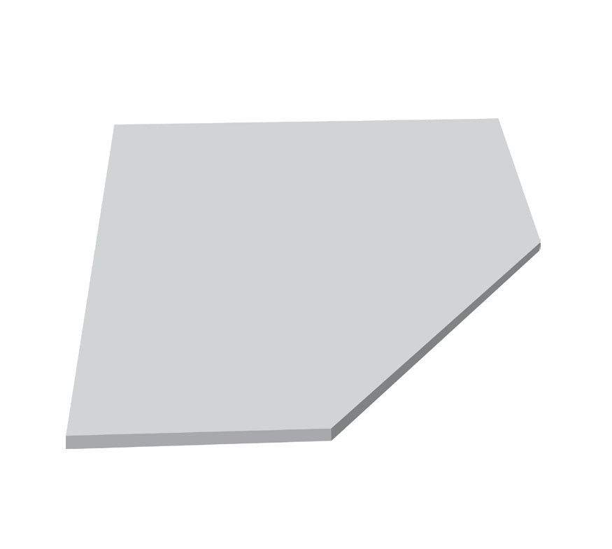 Fusion - Tablette de douche de coin en forme de diamant en Quartz Polished Arctic White 10" x 10" - 15 mm
