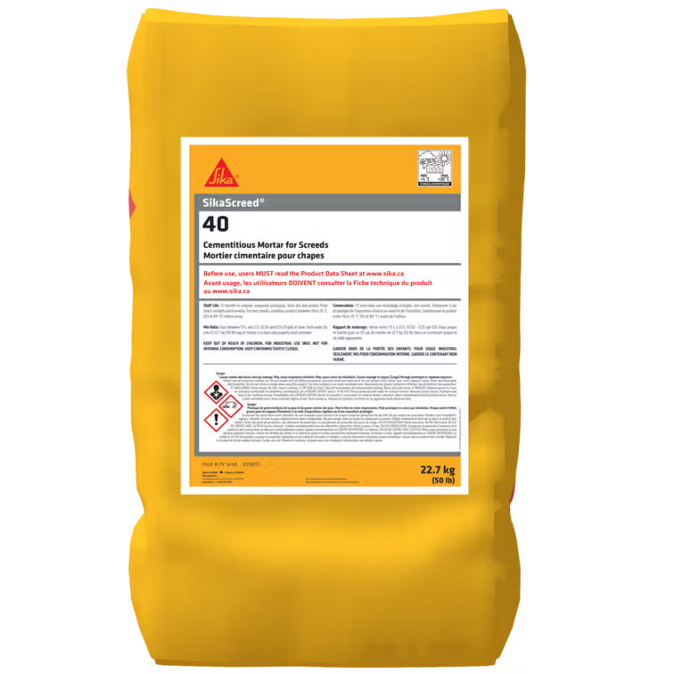 Sika - Mortier cimentaire modifié aux polymères SikaScreed-40 gris 50 lb ||SK-659859