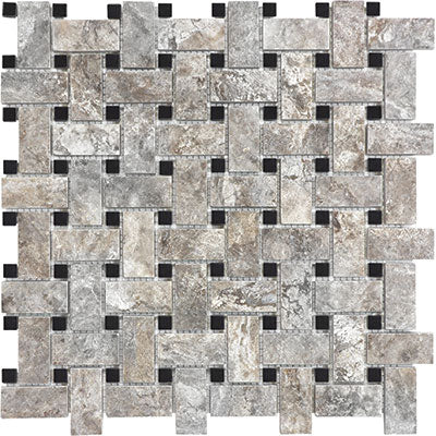 Anatolia - Mosaïque tressée Silver Ash Silver Ash Adoucie 12" x 12"(vendu au pi²)