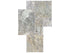 Anatolia - Silver Ash - Ensemble de tuiles de travertin à motif pavés, fini brossé