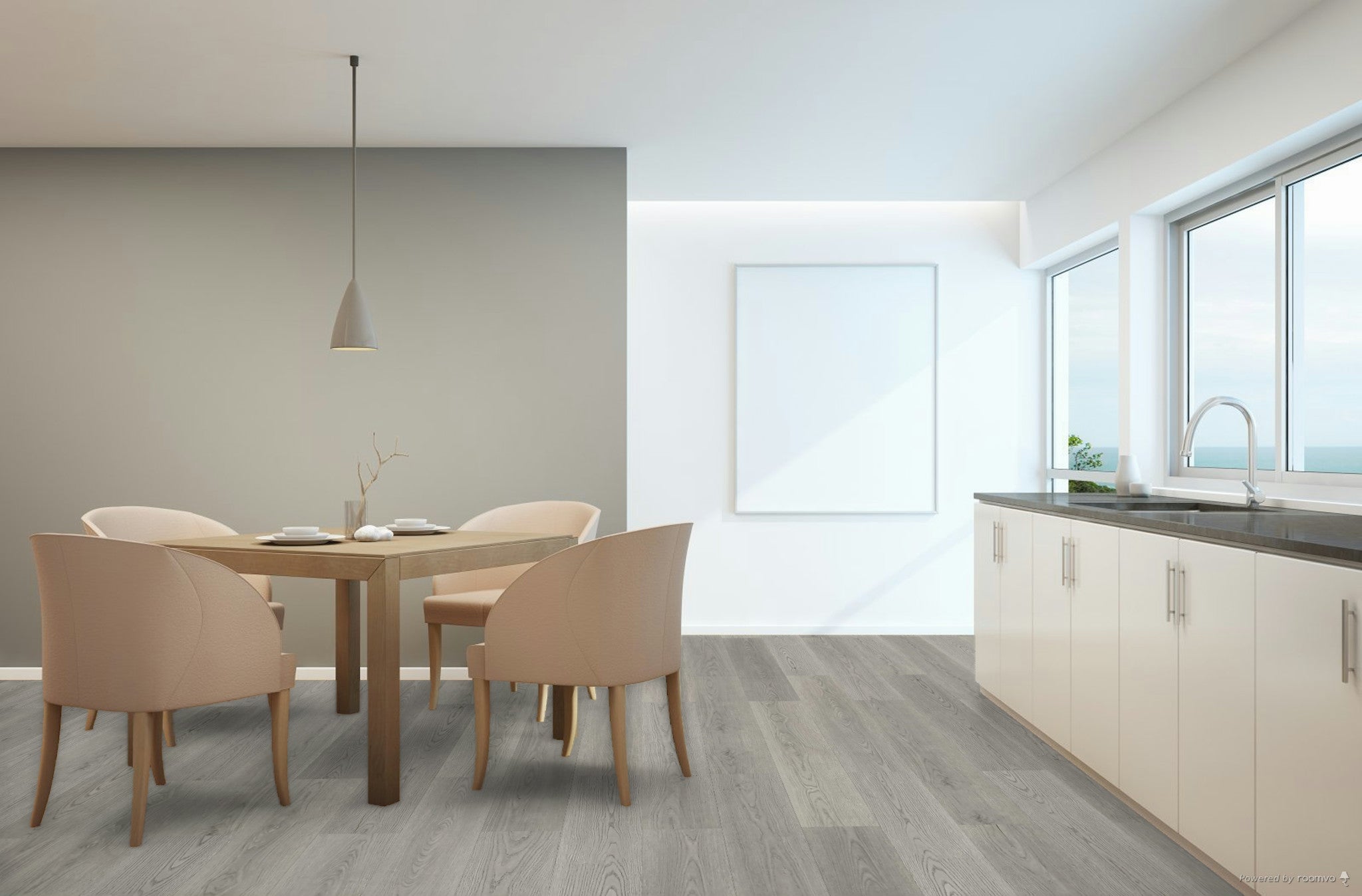 TF8105 Oyster Laminate Flooring / 9-3/8" x 59-13/16" / 8.1 mm