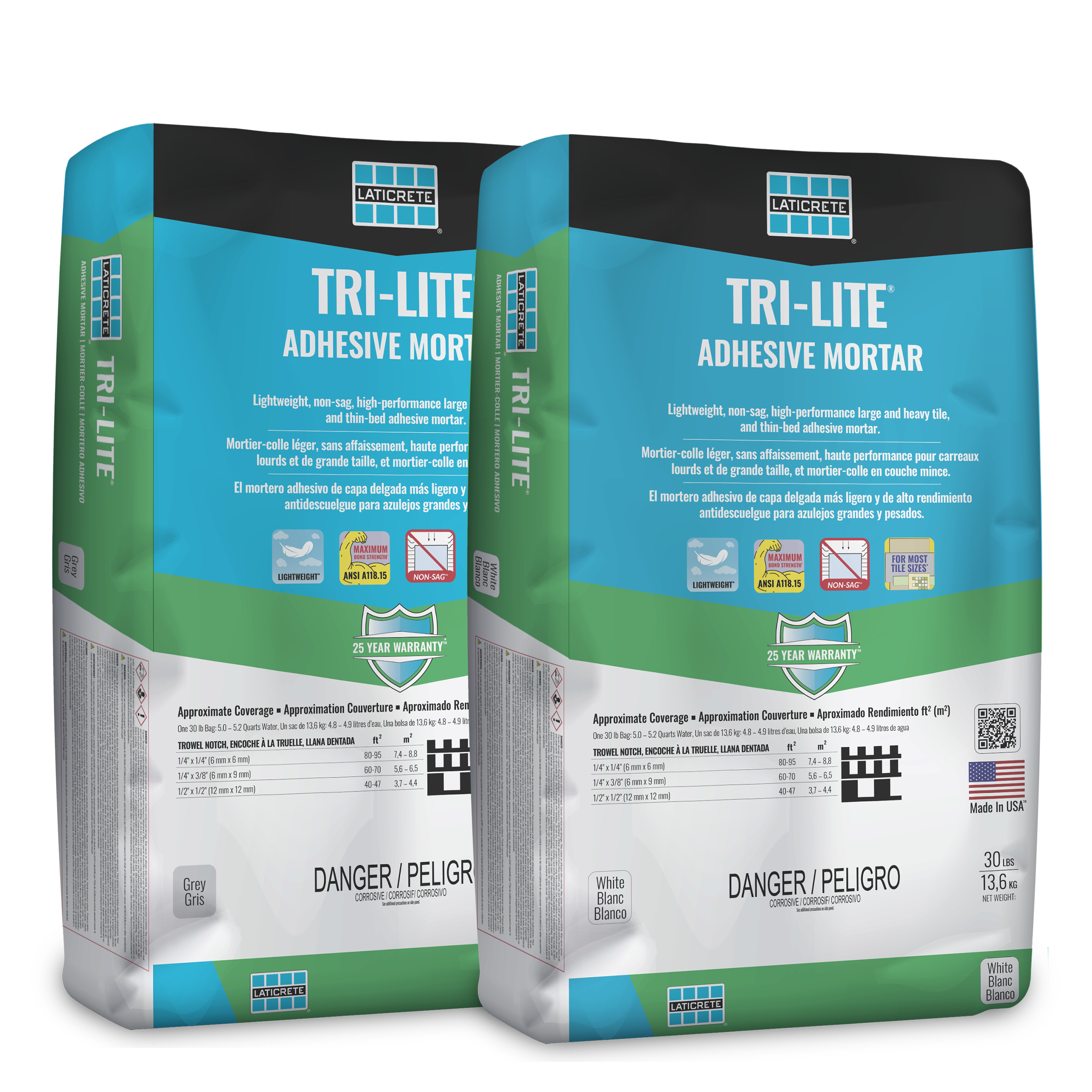 Laticrete - TRI-LITE - High-Performance Tri-Purpose Mortar - White 30 lb