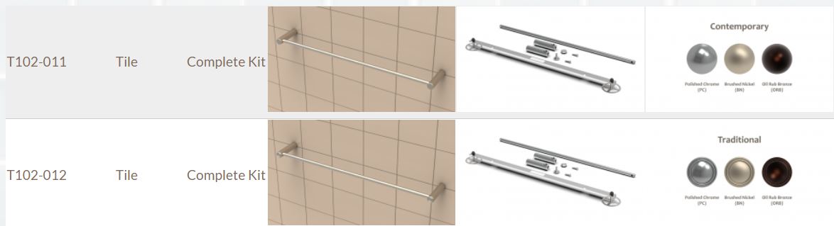 TileWare - Barre Serv. 18 Kit Contem. Brone Huile