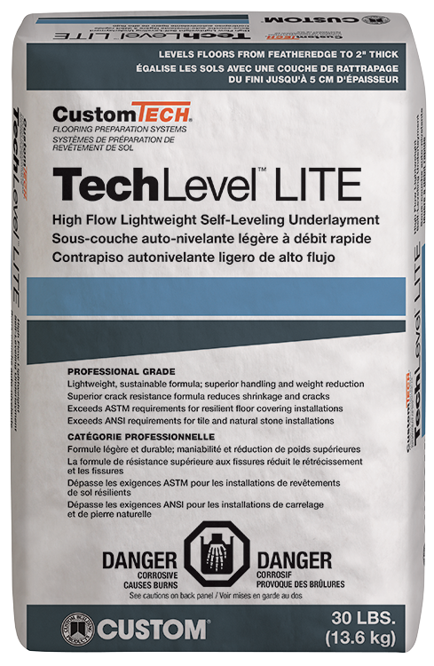Custom Building Products - Sous-couche autonivelante TechLevel Lite - 13 mm 30 lb